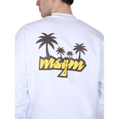 msgm crewneck sweatshirt with logo