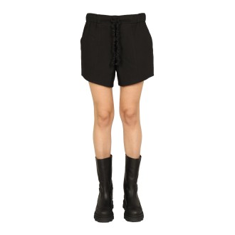 ganni ruffled elastic shorts 