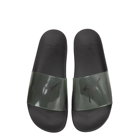 giuseppe zanotti slide sandals with logo