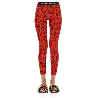 paco rabanne leggings with logoed band
