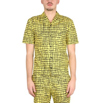moschino warped grid shirt