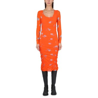 ganni flower print dress