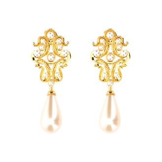 moschino gold heart clip earrings