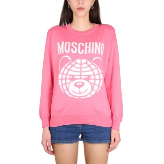 moschino cotton crew neck sweater