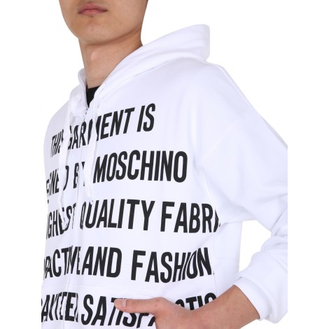 moschino sweatshirt with zip