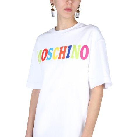 moschino multicolor logo dress