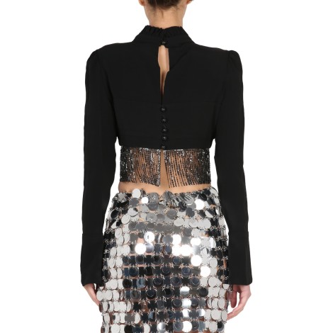 paco rabanne crop top with bangs