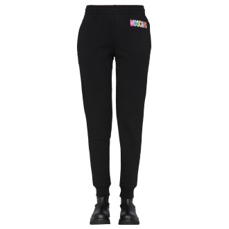 moschino jogging pants with logo print