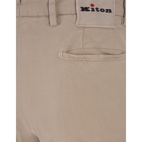 KITON Pantaloni In Cotone Stretch Beige