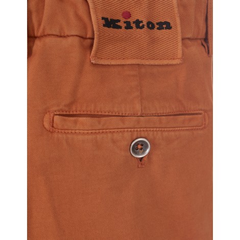 KITON Pantaloni In Cotone, Seta e Cashmere Arancioni