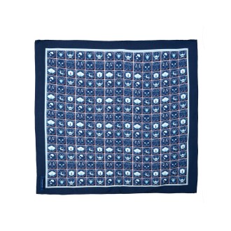 RUSSO CAPRI Pochette In Seta Blu Con Pattern