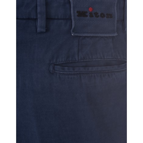 KITON Pantaloni In Cotone e Cashmere Blu