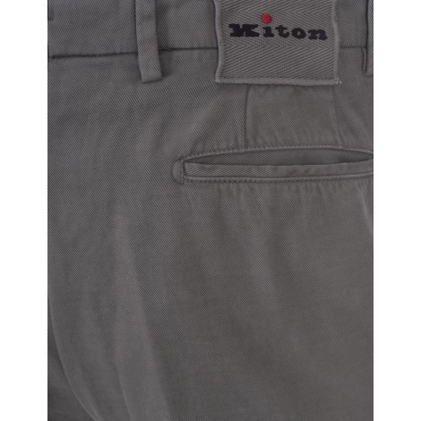 KITON Pantaloni In Cotone e Cashmere Grigi