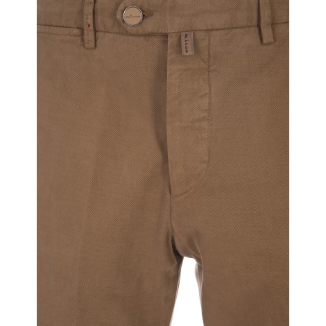 KITON Pantaloni In Cotone e Cashmere Cammello