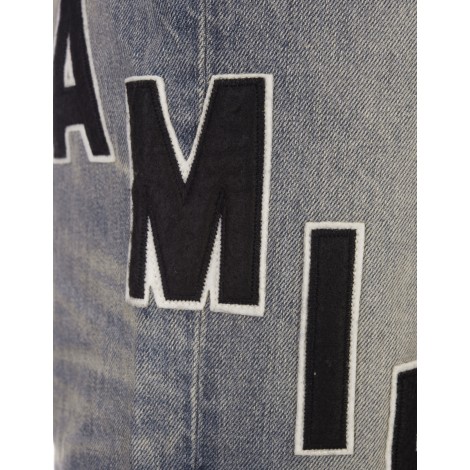 AMIRI Jeans Straight-Leg Blu Chiaro Con Patches