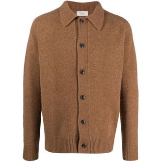 ALTEA Cardigan in maglia di lana vergine marrone cammello