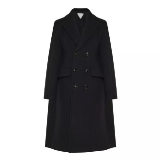 BOTTEGA VENETA Cappotto a mantella in lana e cashmere nero