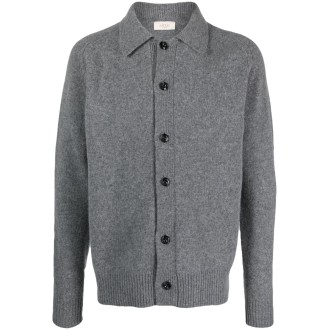 ALTEA Cardigan in lana vergine grigio cenere colletto classico