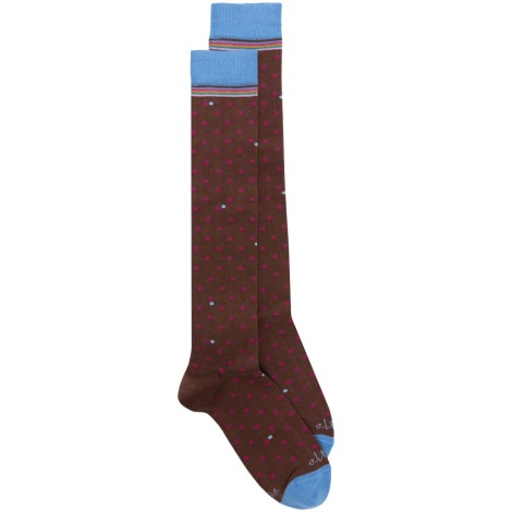 ALTEA calzini cioccolato in cotone elasticizzato con  stampa a micro punti