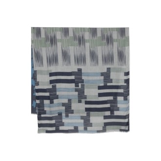 ALTEA Sciarpa sfilacciata con stampa grafica multicolore grigio cenere