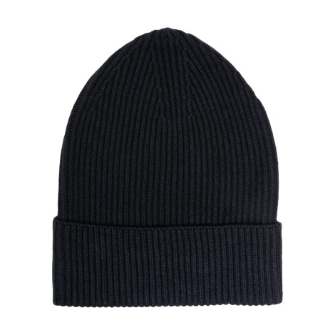 ALTEA cappello in lana vergine nero con lavorazione a coste