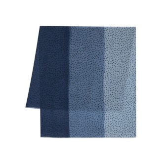 ALTEA Sciarpa in lana vergine a pois blu navy e azzurro cielo effetto sfumato