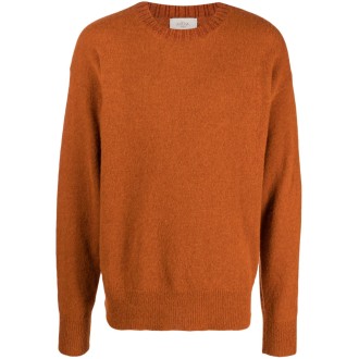 ALTEA Maglione in lana di alpaca arancione bruciato girocollo