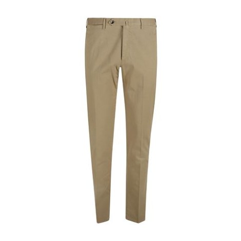 Pantalone modello Super Slim di PT01 col. beige in batavia di cotone stretch, vestibilità superslim, tasche diagonali.  
