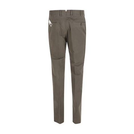 Pantalone modello Super Slim di PT01 col. marrone in batavia di cotone stretch, vestibilità superslim, tasche diagonali. 