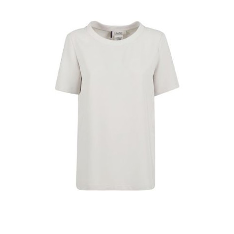 T-shirt TESSILE di Max Mara, da donna, colore sabbia. Modello a manica corta, caratterizzato da scollo girocollo, tinta unita. Vestibilità regolare.  