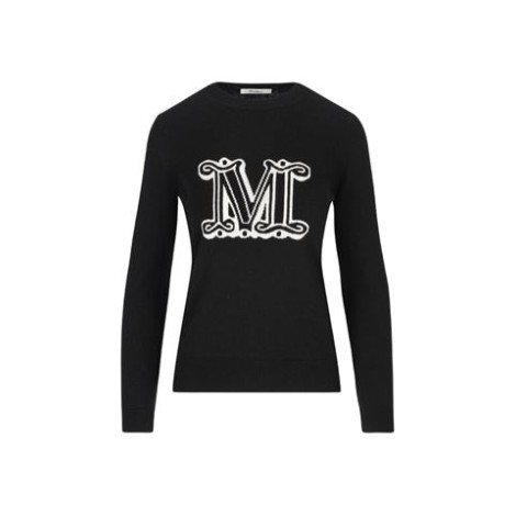 Maglia PAMIR di Max Mara, da donna color nero. Modello girocollo, realizzato interamente in lussuoso cashmere nero e presenta il motivo “M” del brand sul davanti. 