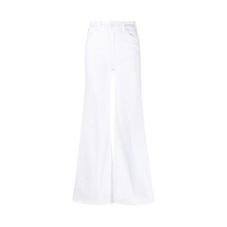 Jeans THE HUSTLER, di Mother, da donna, colore bianco. Modello realizzato in misto cotone, caratterizzato da cinque tasche, vita alta e passanti per cintura. Chiusura con bottoni. Vestibilità regolare. 