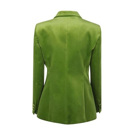 Giacca di Vivetta, da donna, colore verde. Modello stretch in velluto. Chiusura monopetto con due bottoni. 