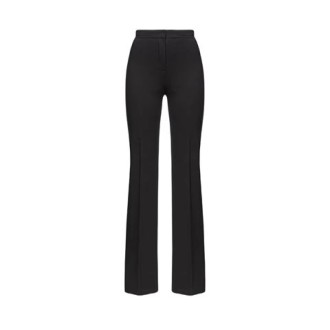 Pantalone HULKA, di Pinko, da donna, colore nero. Modello a vita alta con fondo leggermente ampio. Chiusura con gancio e zip. Vestibilità slim. 