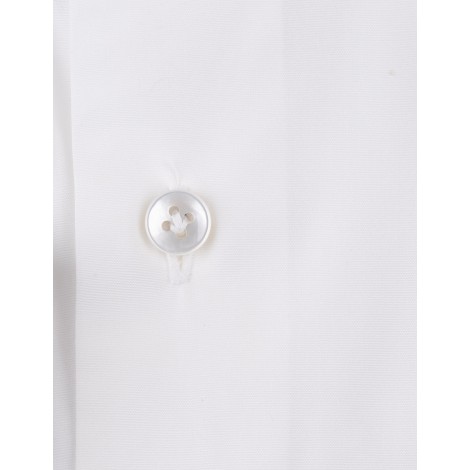 BARBA Camicia Slim Fit In Cotone Oxford Bianco