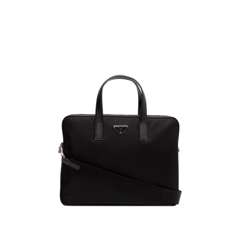 Prada `Re-Nylon` And Saffiano Leather Work Bag