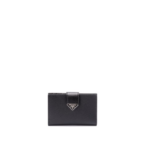 Prada Small Saffiano And Leather Wallet