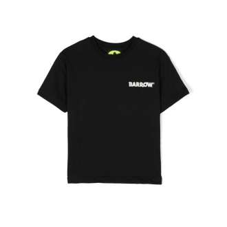 BARROW KIDS T-Shirt Nera Con Logo Su Fronte e Retro