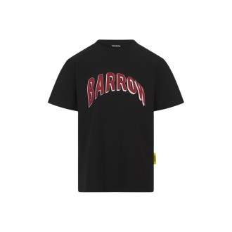 BARROW T-Shirt Nera Con Stampa Fronte e Retro
