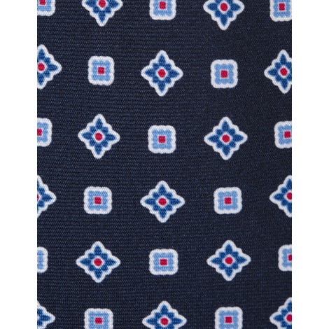 KITON Cravatta Blu Con Micro Pattern Geometrico