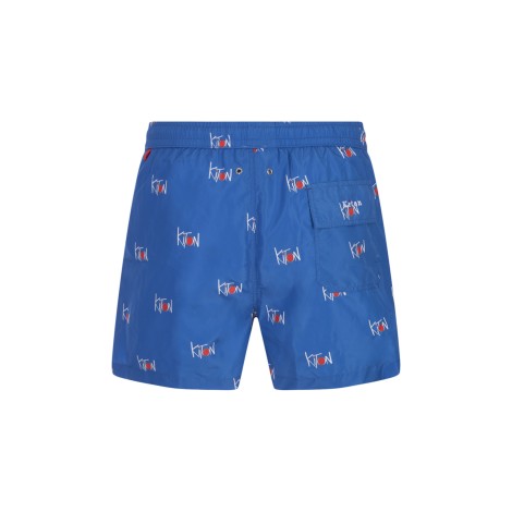 Shorts Da Mare Blu Con Logo All-Over