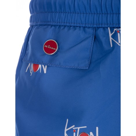 Shorts Da Mare Blu Con Logo All-Over