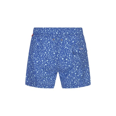 Shorts Da Mare Blu Con Pattern Gocce D'Acqua