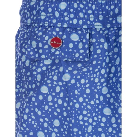 Shorts Da Mare Blu Con Pattern Gocce D'Acqua