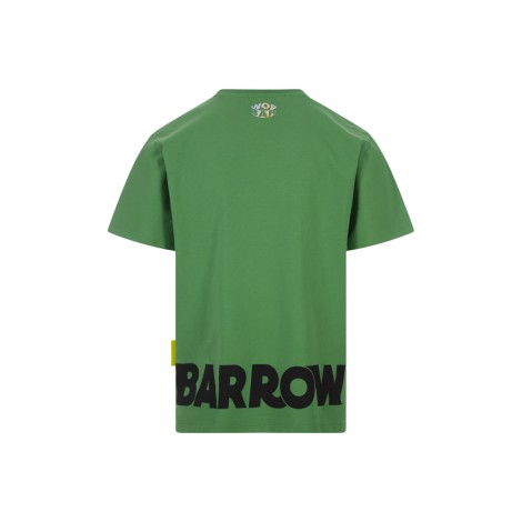 T-Shirt verde Con Logo e Lettering Fronte e Retro