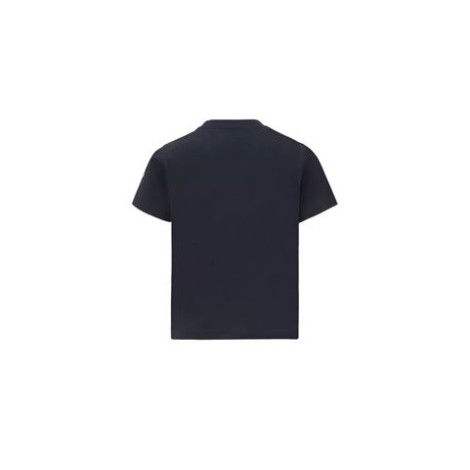 T-shirt girocollo maniche corte in jersey elasticizzato, stampa floccata con logo tennis sul petto .  