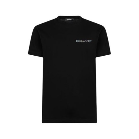 T-shirt di Dsquared2, da uomo, colore nero. Modello girocollo e maniche corte. Scritta stampa multicolore. 