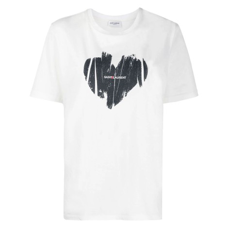 Saint Laurent `Saint Laurent Heart` Crew-Neck T-Shirt