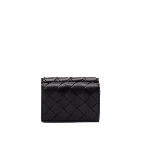 Bottega Veneta `Intrecciato Tiny Tri-Fold Zip Wallet`