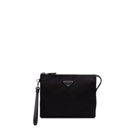 Prada Re Nylon And Saffiano Leather Pouch SHOPenauer